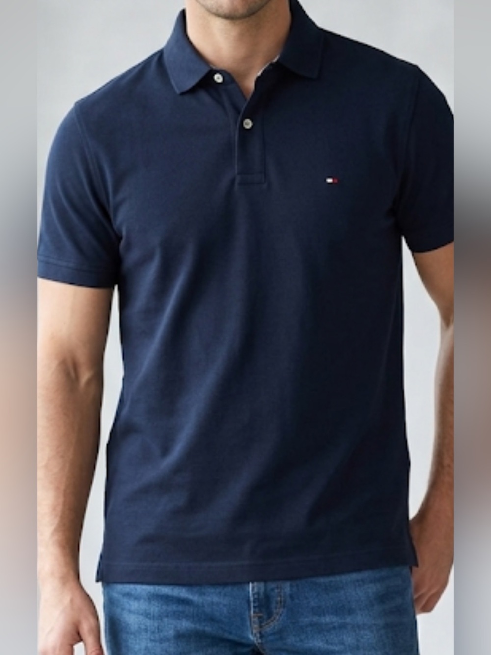 Tommy Hilfiger Men’s Polo Shirt Navy Blue Classic Fit Cotton NWT XXL Preppy